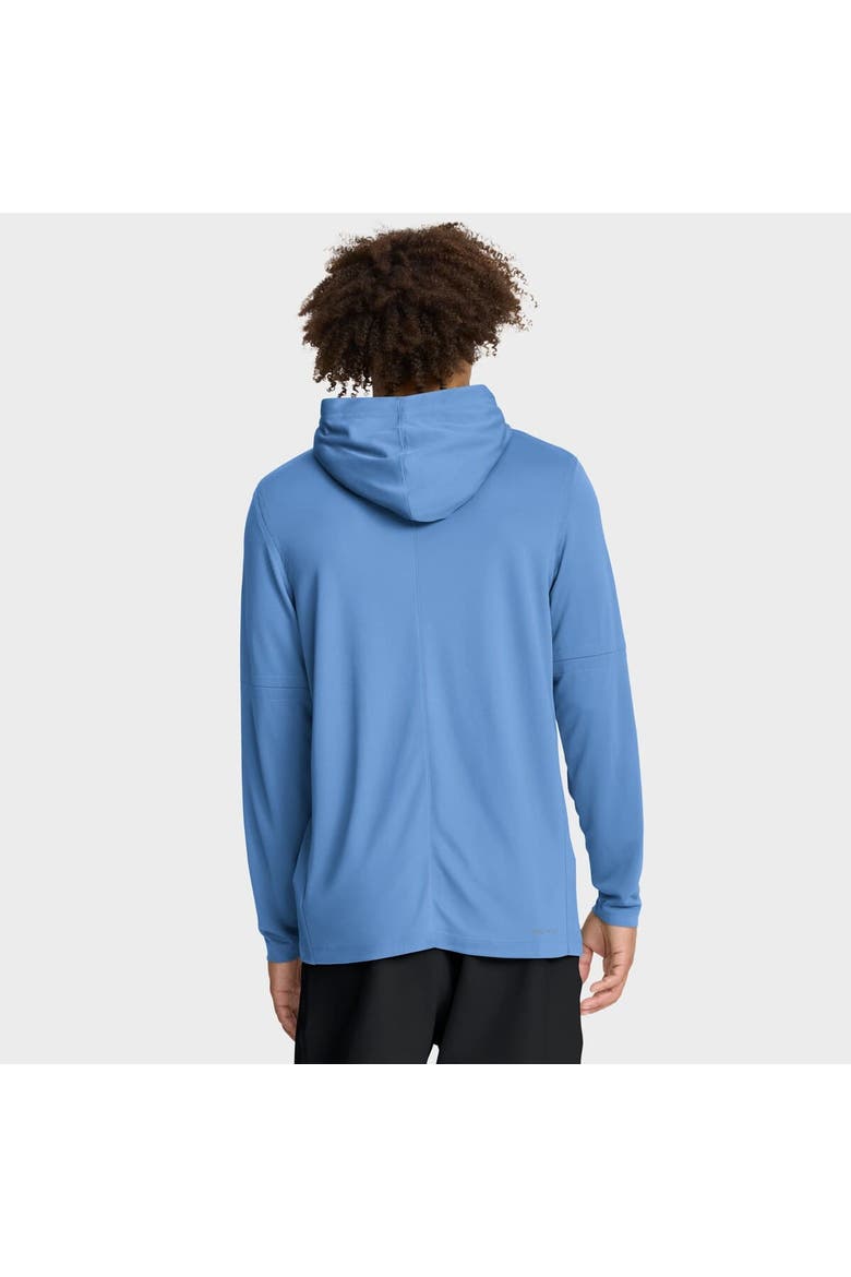 Men's Jordan Brand Carolina Blue North Carolina Tar Heels 2025 Sideline Performance Long Sleeve Hoodie T-Shirt, Alternate, color, Light Blue