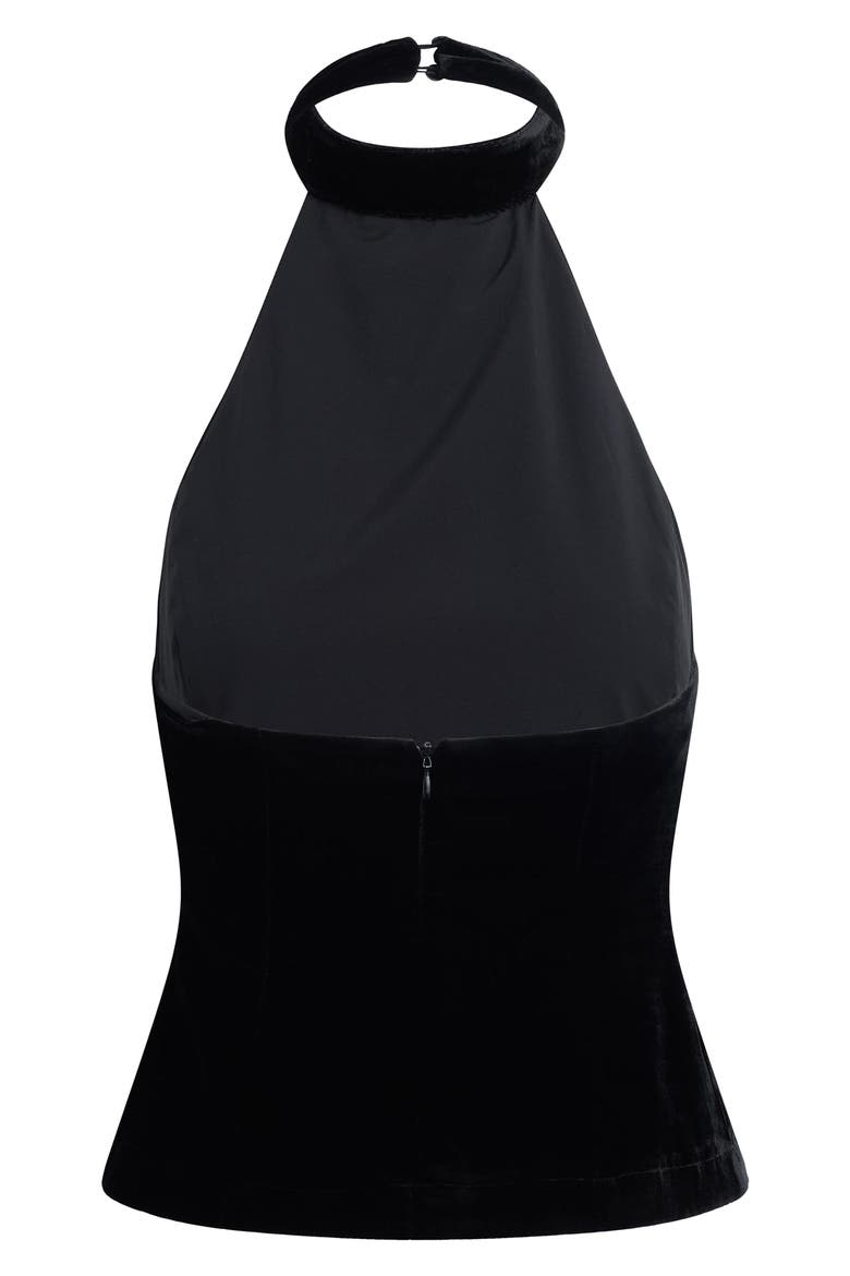 The Velvet Don't Wait Halter Top, Alternate, color, BLACK