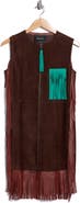 Longchamp Fringe Suede Vest