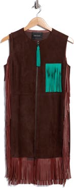 Longchamp Fringe Suede Vest