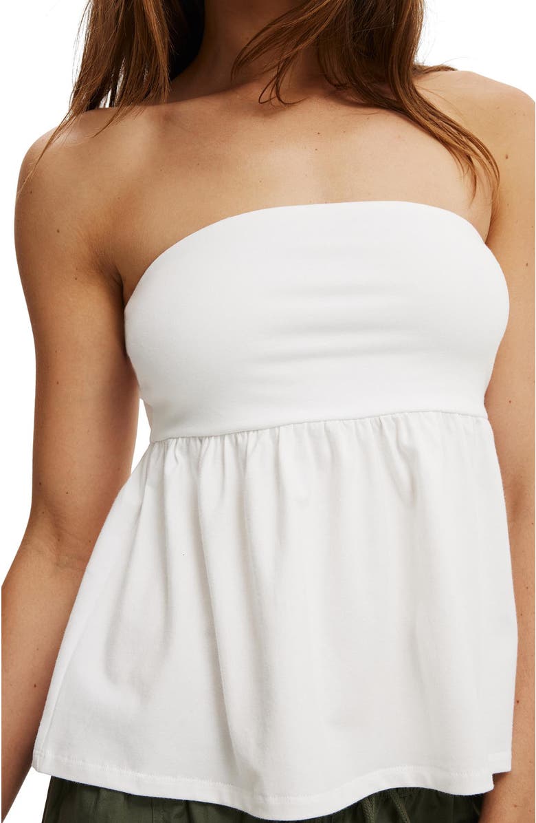 Cotton On Women's Babydoll Tube, Alternate, color, White