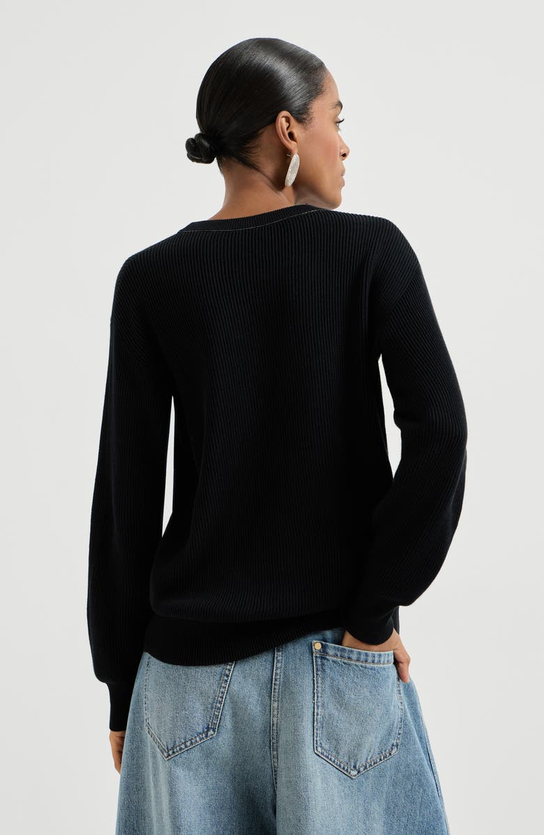 Brunello Cucinelli Cotton sweater, Alternate, color, Black