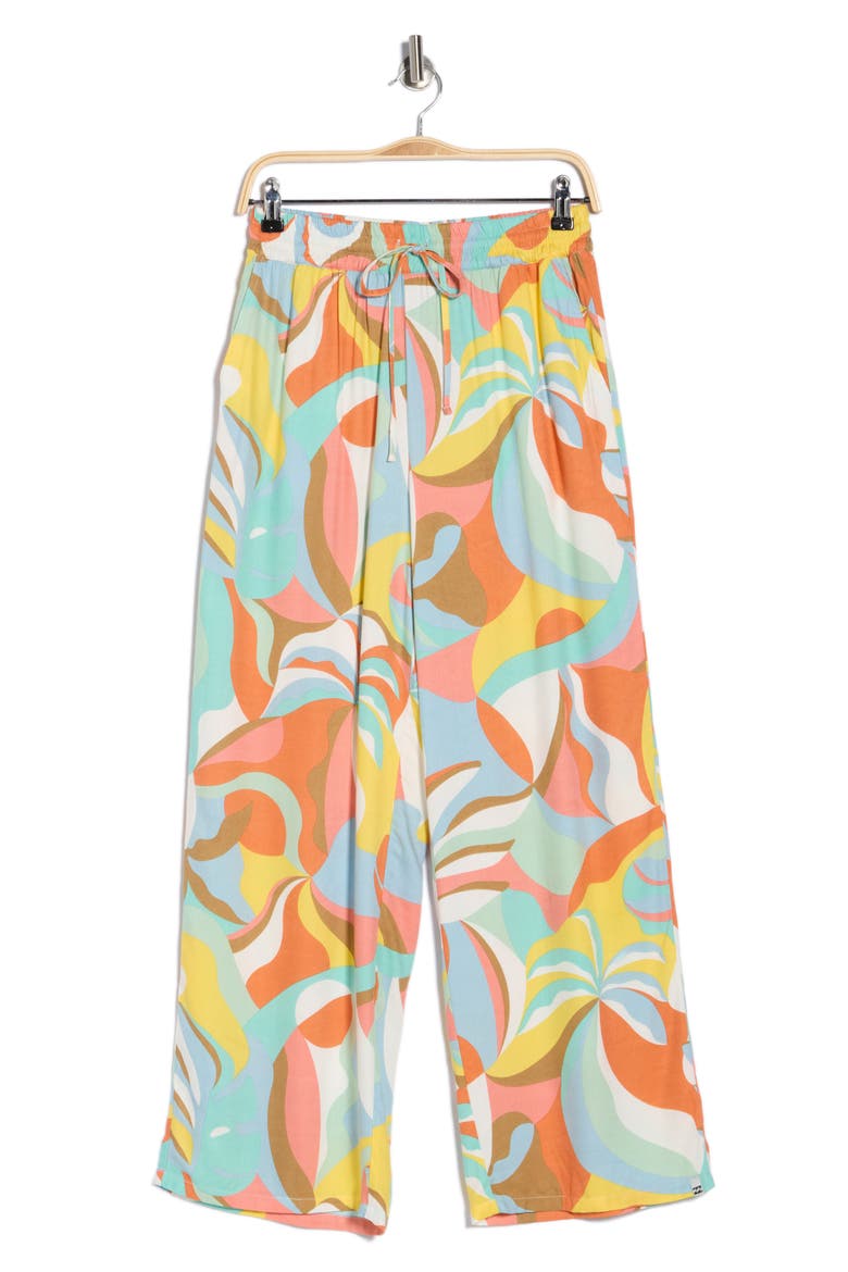 Pipeline Printed Wide Leg Beach Pants, Alternate, color, ISLAND WATERS