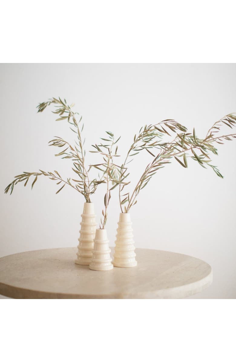 Apartment F Kasbah Candle Holder + Bud Vase, Main, color, White Gloss - Short