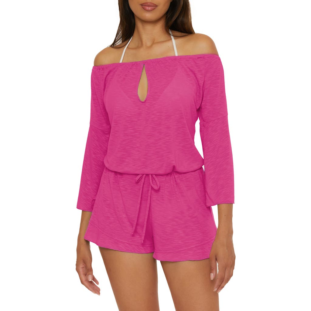 BECCA BECCA BREEZY BASICS OFF THE SHOULDER COVER-UP ROMPER