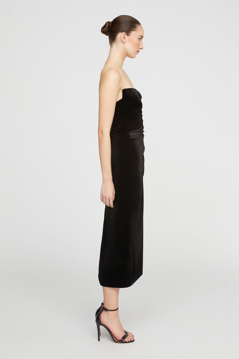 Imara Velvet Midi Dress, Alternate, color, Black