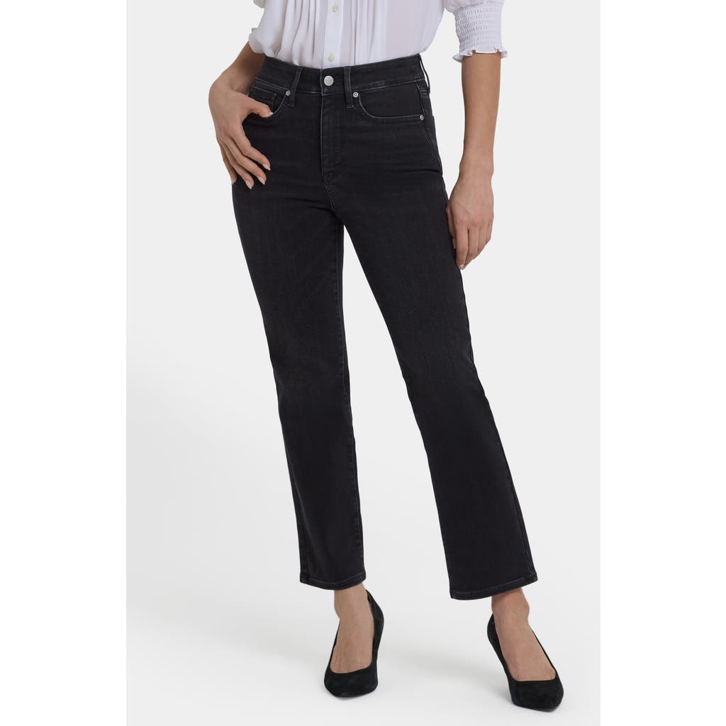 Nydj Marilyn High Waist Ankle Straight Leg Jeans In Black
