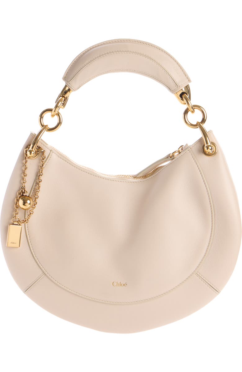 Chloé Banana Leather Hobo Bag, Main, color, Milk
