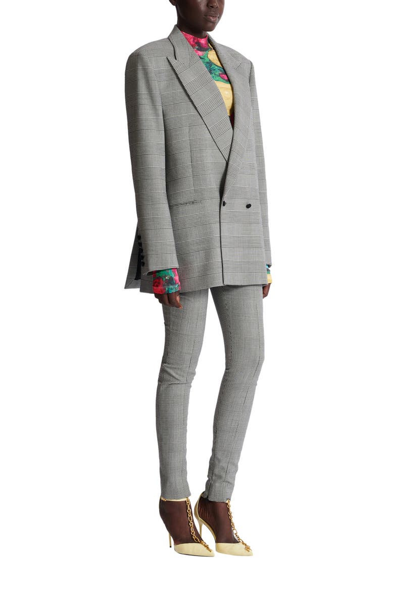 Oversized jacket in Prince of Wales jacquard, Main, color, black