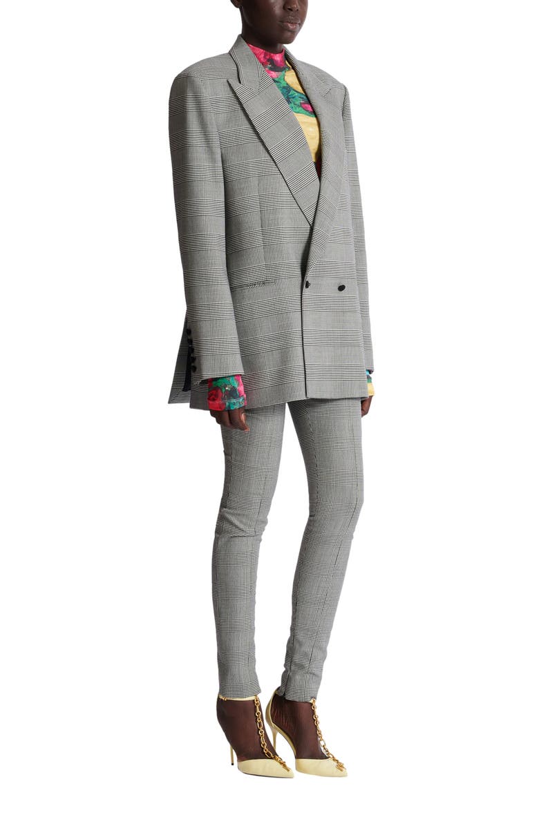 Balmain Oversized jacket in Prince of Wales jacquard, Main, color, Black