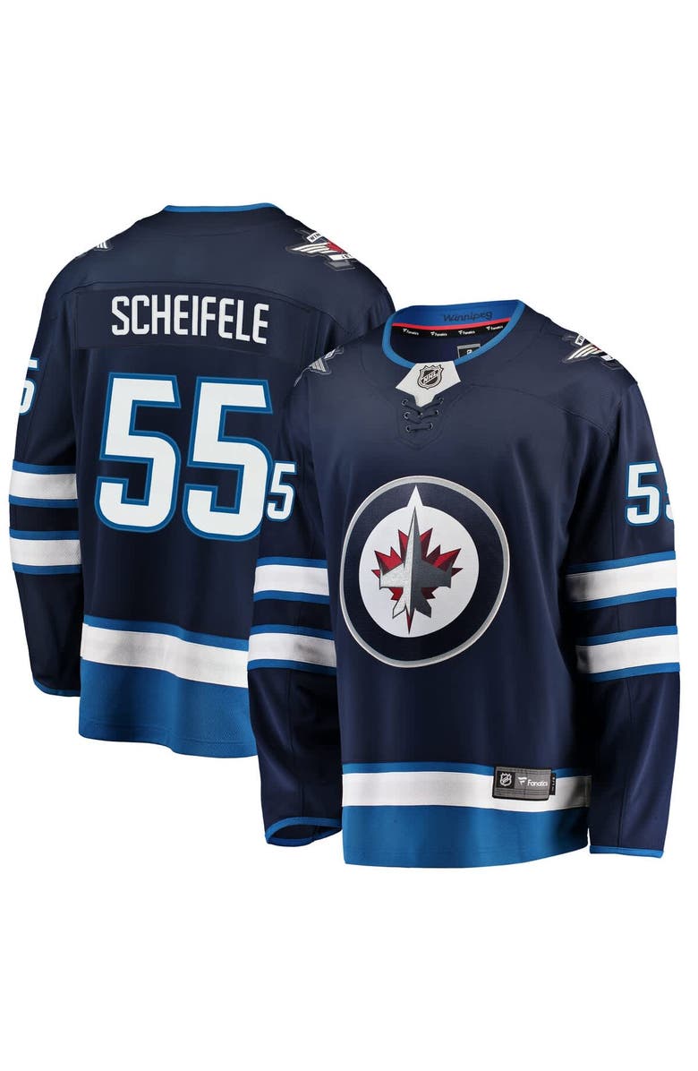FANATICS Men's Fanatics Mark Scheifele Navy Winnipeg Jets Breakaway Replica Jersey, Main, color, 