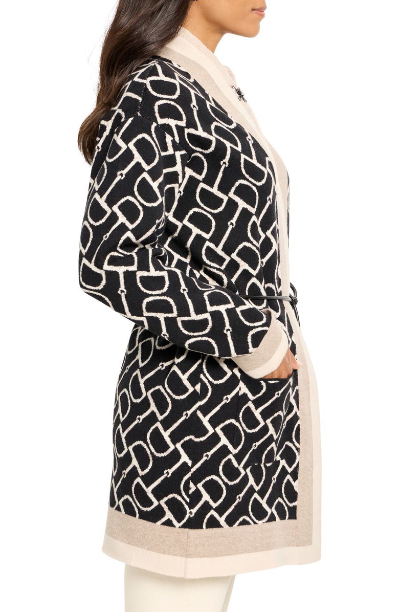 NIC+ZOE Belted Esquestrian Cardigan, Alternate, color, Neutral Multi