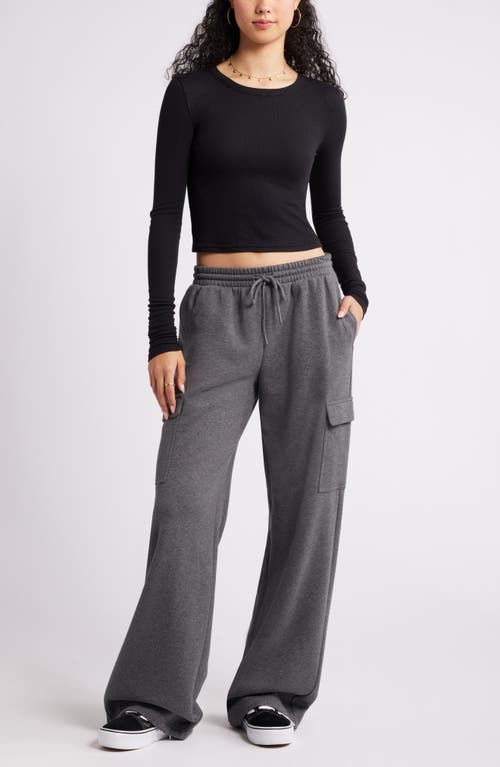 Bp. Baggy Wide Leg Cargo Sweatpants In Gray