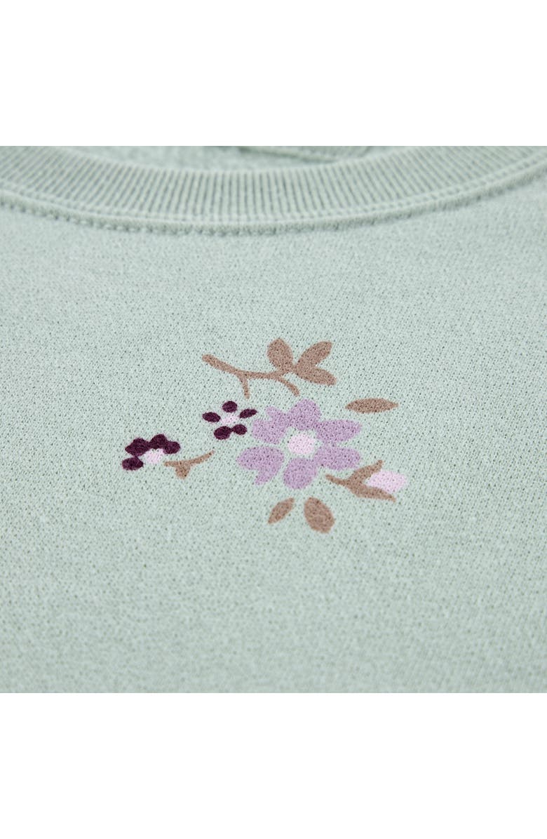 abercrombie kids Kids' Floral Print Cotton Blend Sweatshirt, Alternate, color, Aqua Gray
