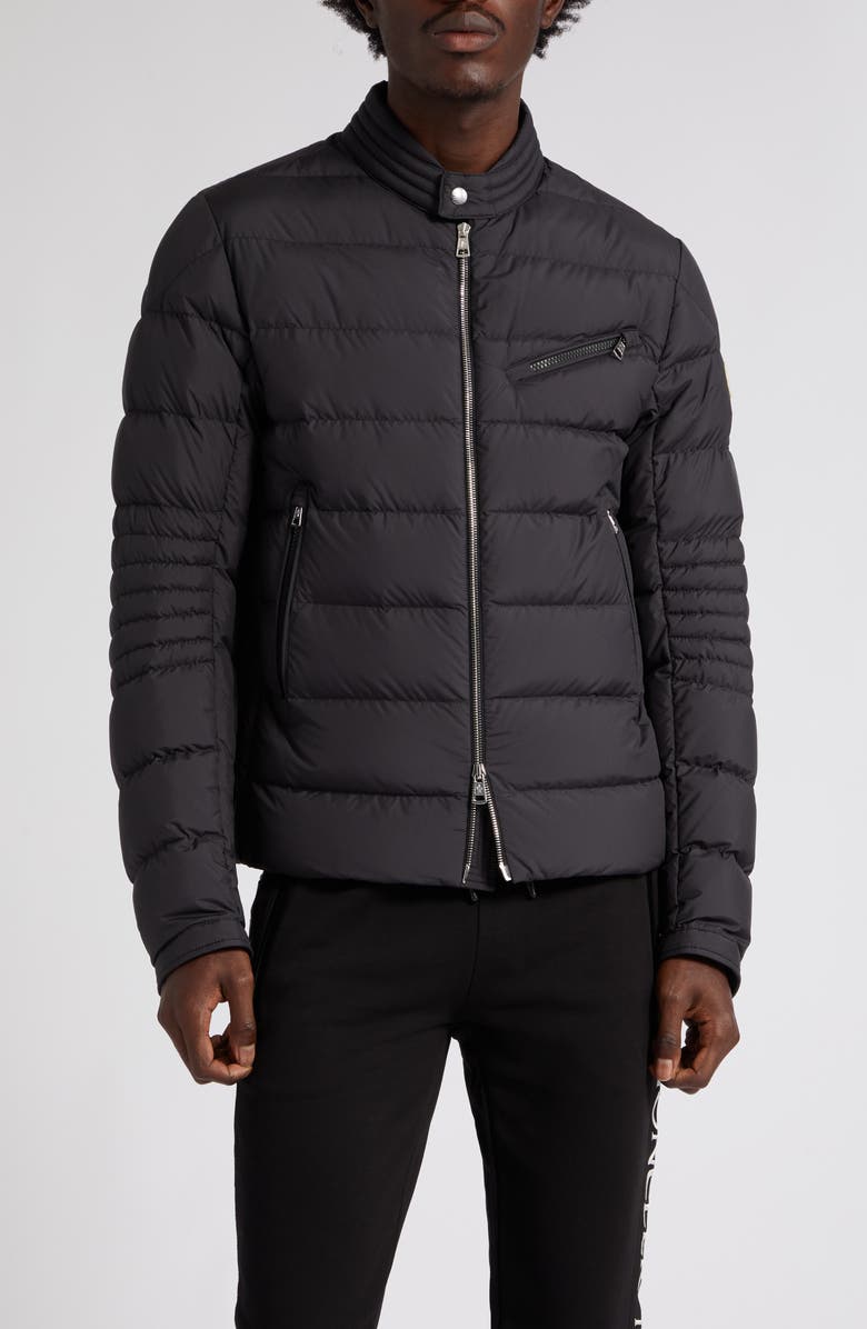 Moncler Authie Matte Biker Puffer Jacket, Main, color, 