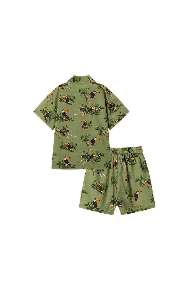 Milkbarn Collar Button-Up Shirt and Shorts Set, Alternate, color, Toucan