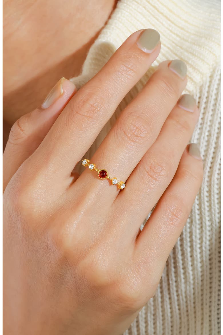 Round Mix Gemstone Ring, Alternate, color, RED