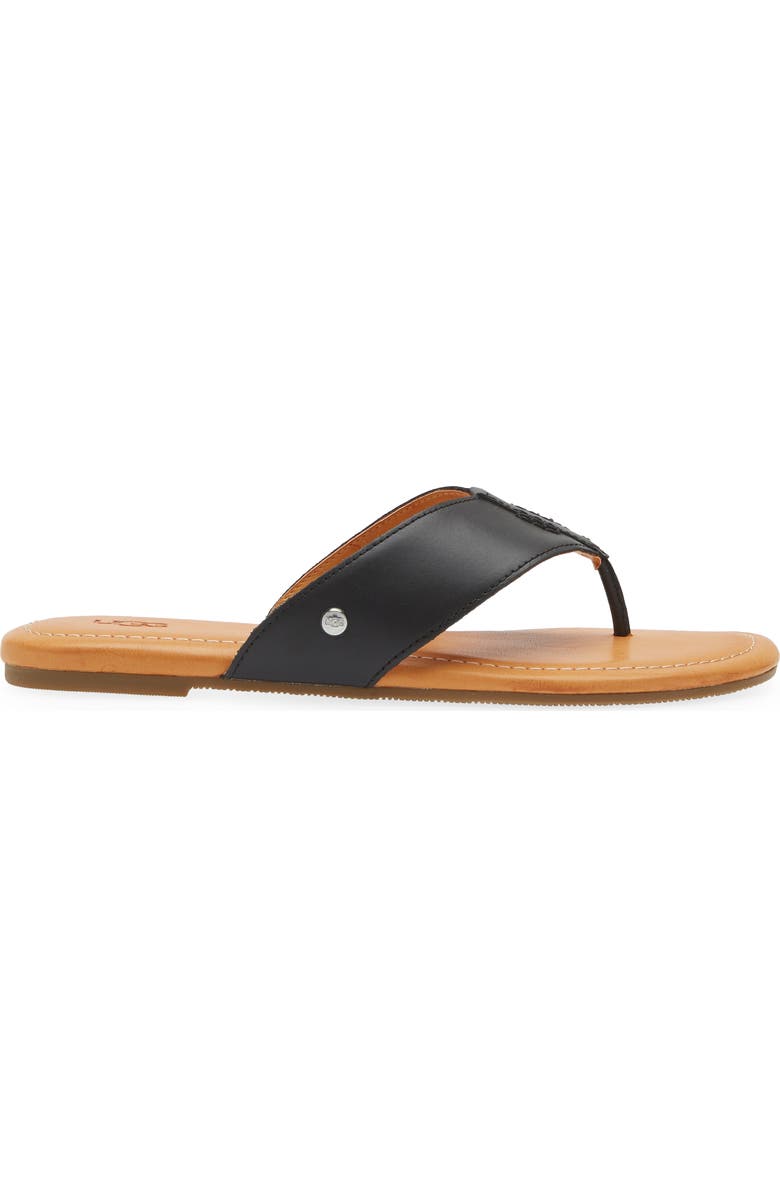 UGG<sup>®</sup> Carey Leather Flip Flop, Alternate, color,
