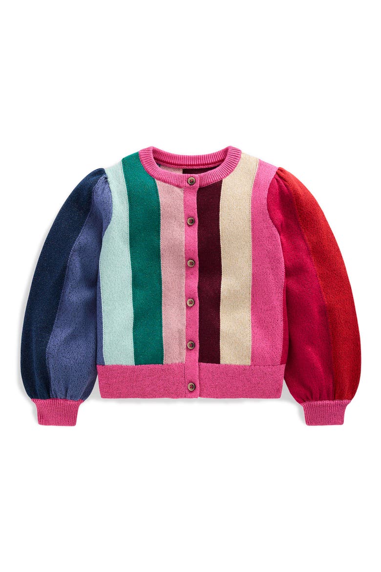 Kids' Sparkle Party Cardigan, Main, color, RAINBOW SPARKLE STRIPE