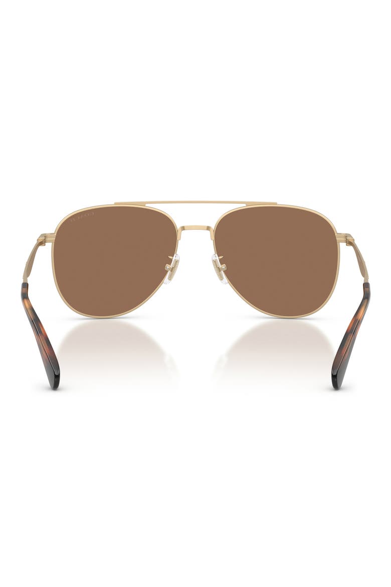 58mm Pilot Sunglasses, Alternate, color, SATIN LIGHT GOLD / BROWN SOLID
