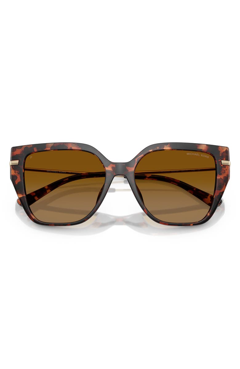 Michael Kors St. Barth's 54mm Polarized Square Sunglasses, Alternate, color, Luggage Tortoise/ Brown Polar