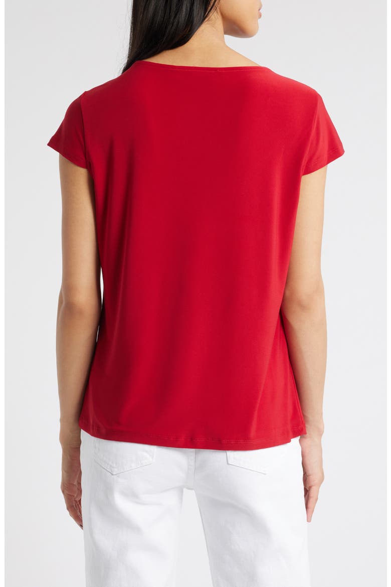 Cap Sleeve Cowl Neck Top, Alternate, color, FIRE RED