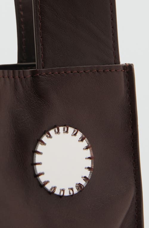 Mango Leather Shoulder Bag In Brown