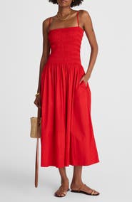 Madewell Smocked Cotton Poplin Maxi Dress