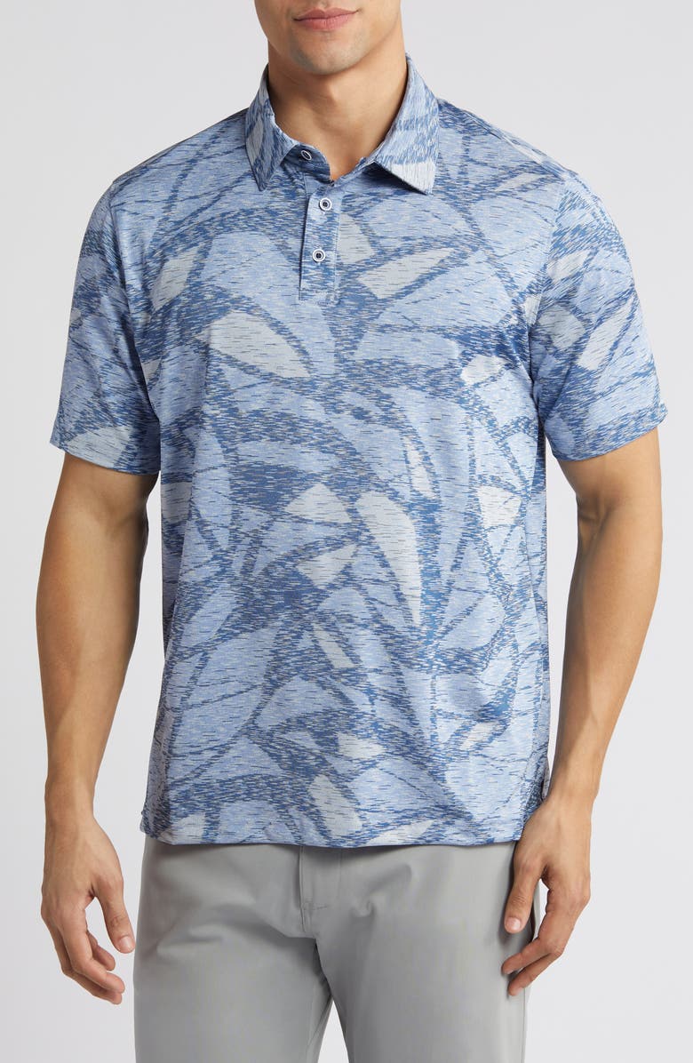 Johnston & Murphy XC4<sup>®</sup> Geo Print Performance Polo, Main, color, Blue