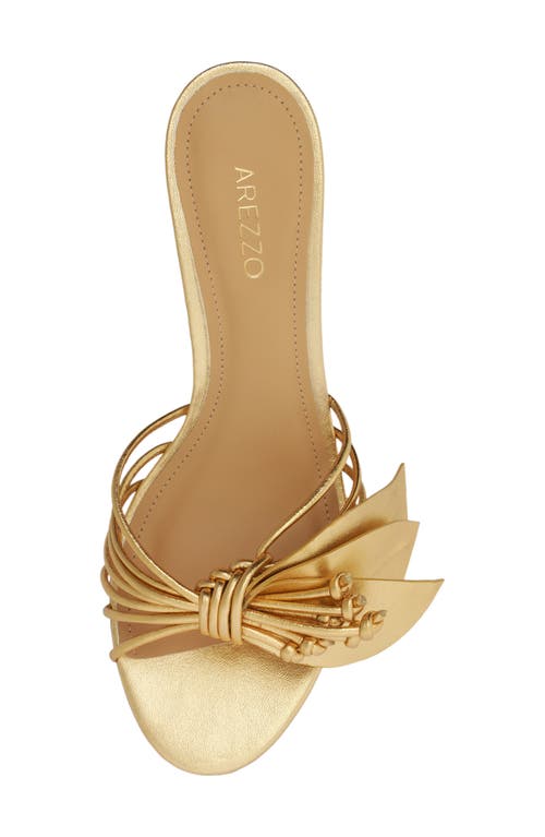 Arezzo Viola Mid Slide Sandal In Gold