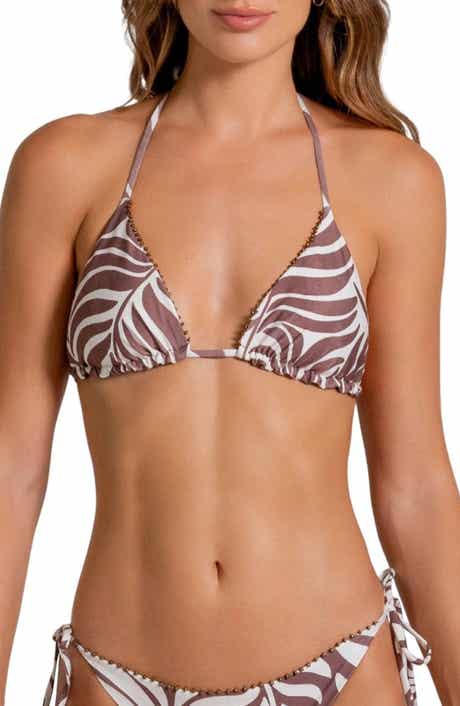 Bead Trim Triangle Bikini Top