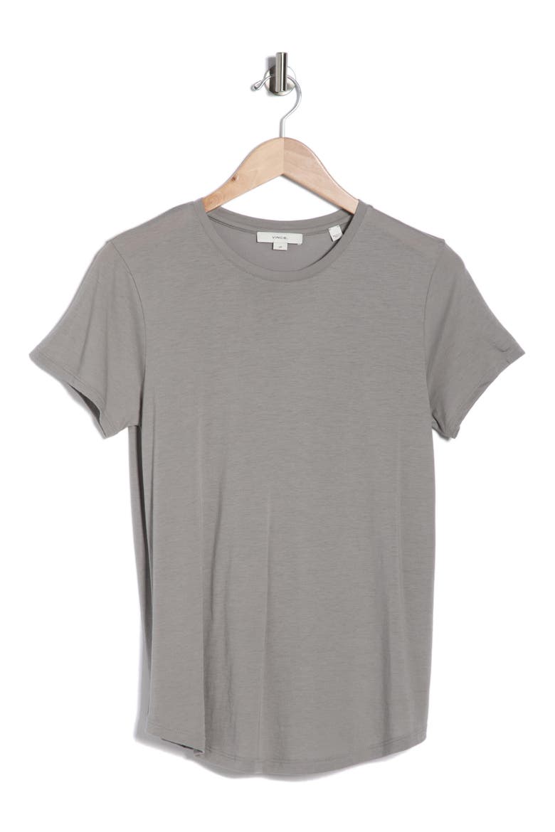 Crewneck Shirt Tail T-Shirt, Alternate, color, SEA STONE