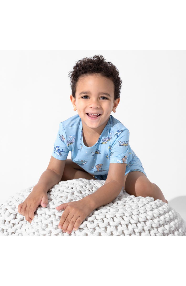 Bellabu Bear Shark School Kids 2-Piece Short Sleeve & Shorts Pajama Set, Alternate, color, Shark School