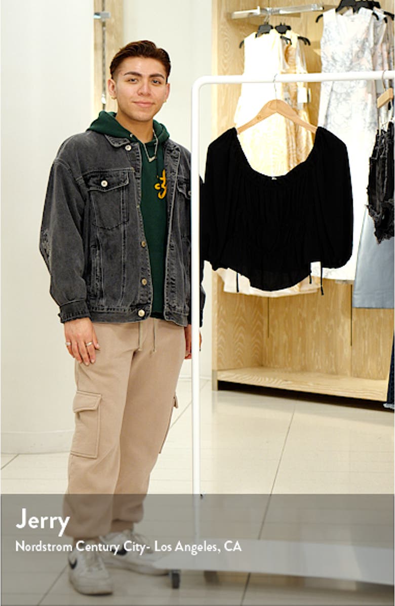 Shirring Detail Square Neck Top, sales video thumbnail