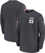 Nike Men's Nike Anthracite Dallas Cowboys 2024 Salute To Service Long Sleeve T-Shirt