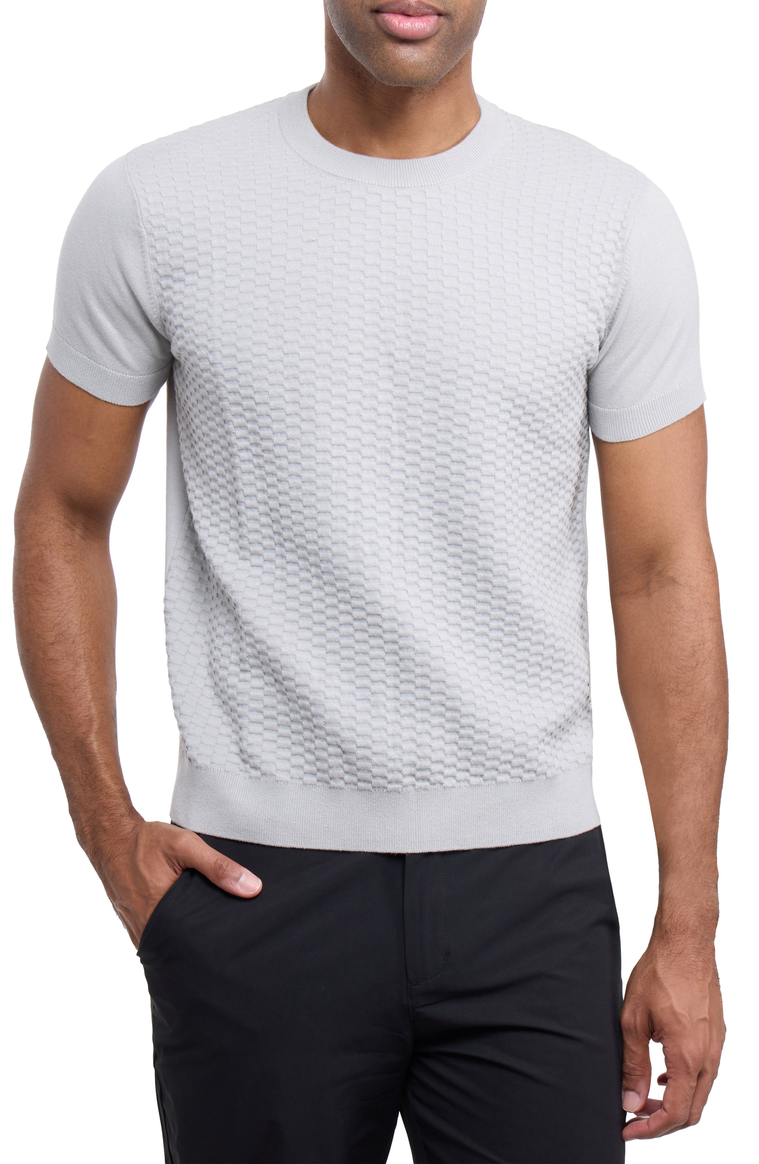 Check Short Sleeve Sweater - image 3