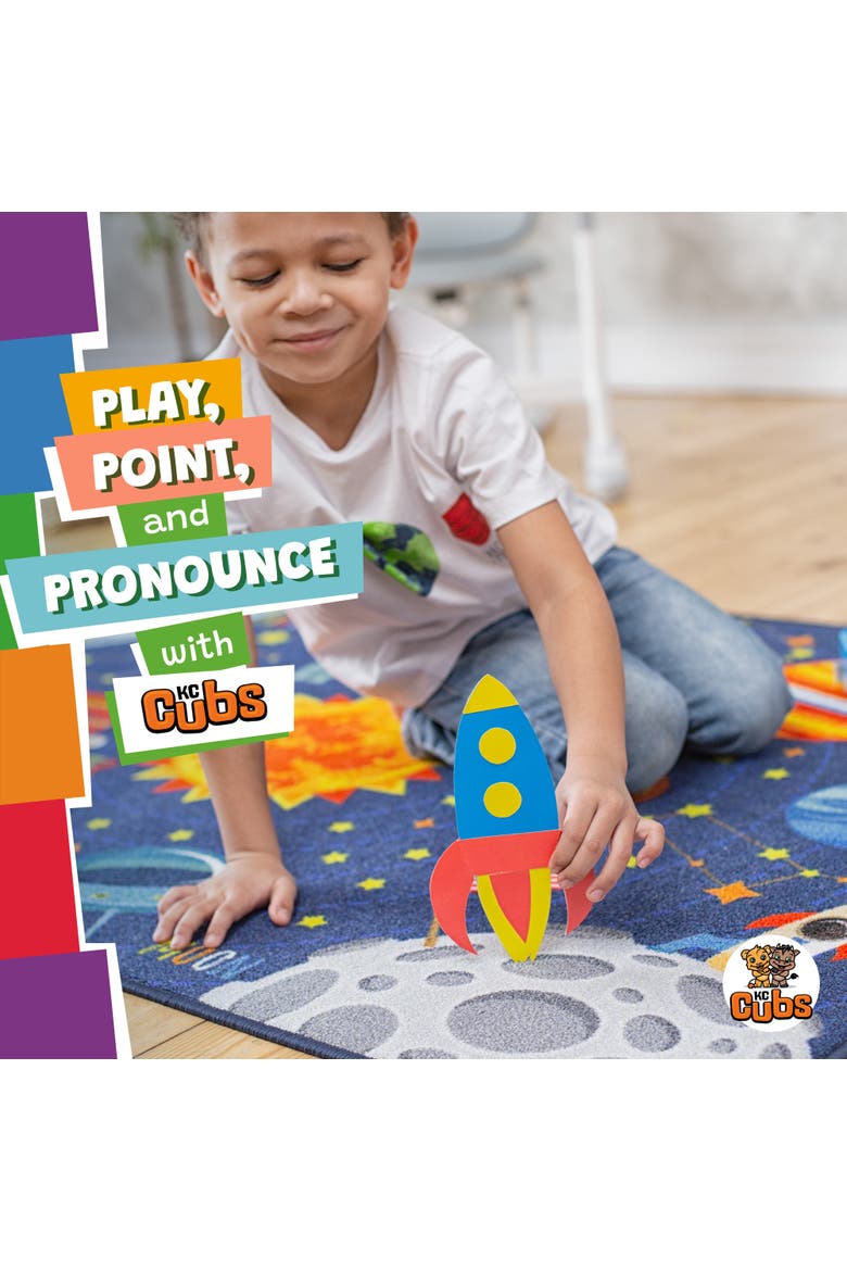 Educational Rug, Solar System Map, 5x7 Foot Playmat, Alternate, color, Multicolored