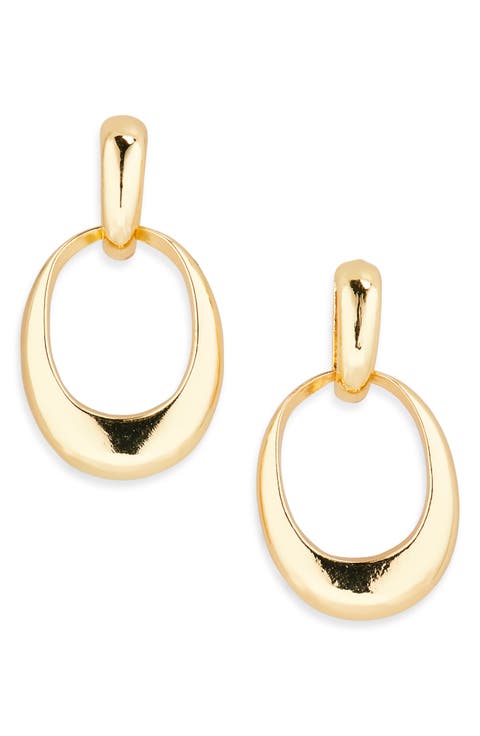 Frontal Oval Drop Earrings