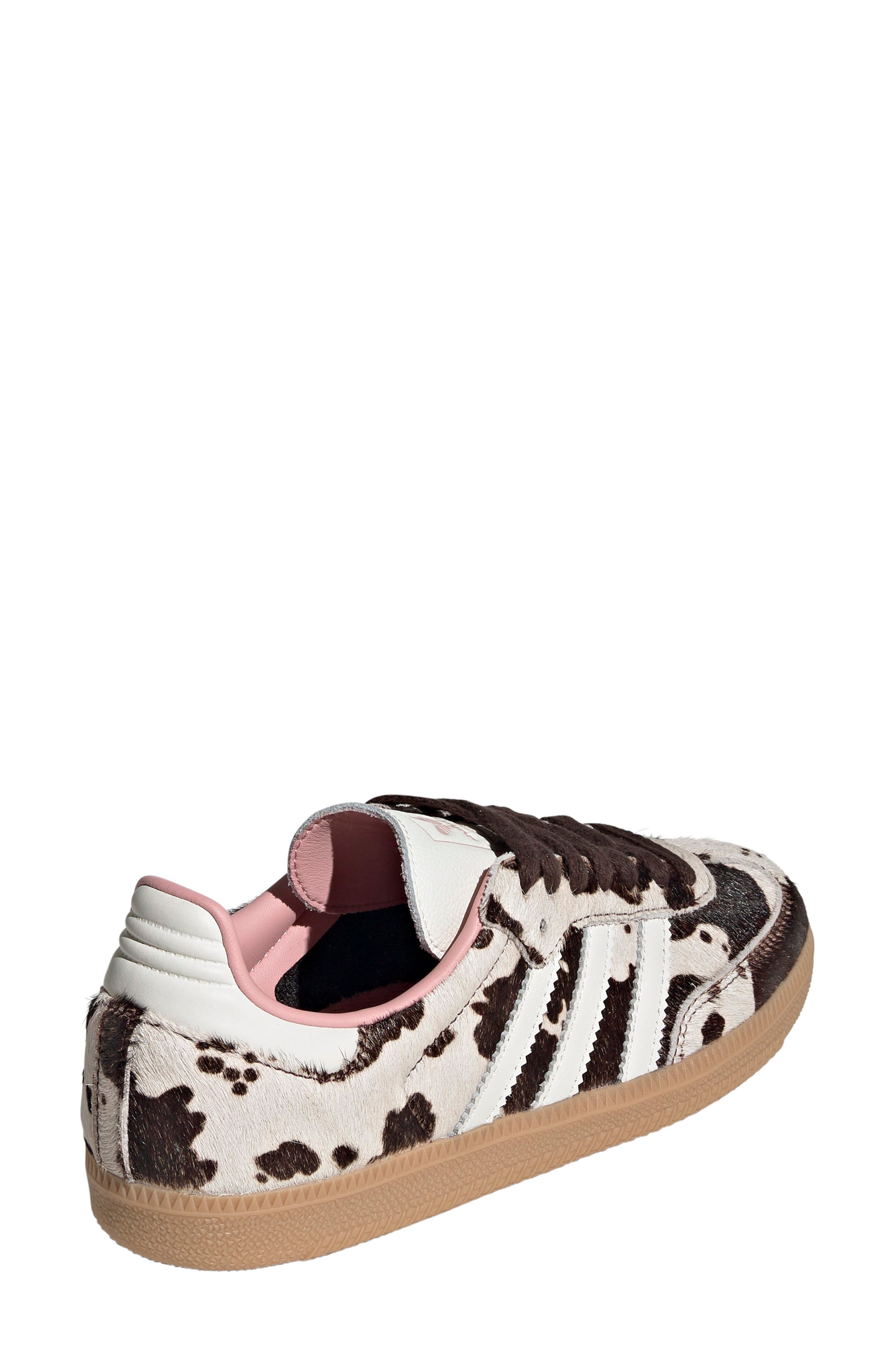 adidas Samba OG Genuine Calf Hair Sneaker, Alternate, color, Dark Brown/ Off White/ Gum 3