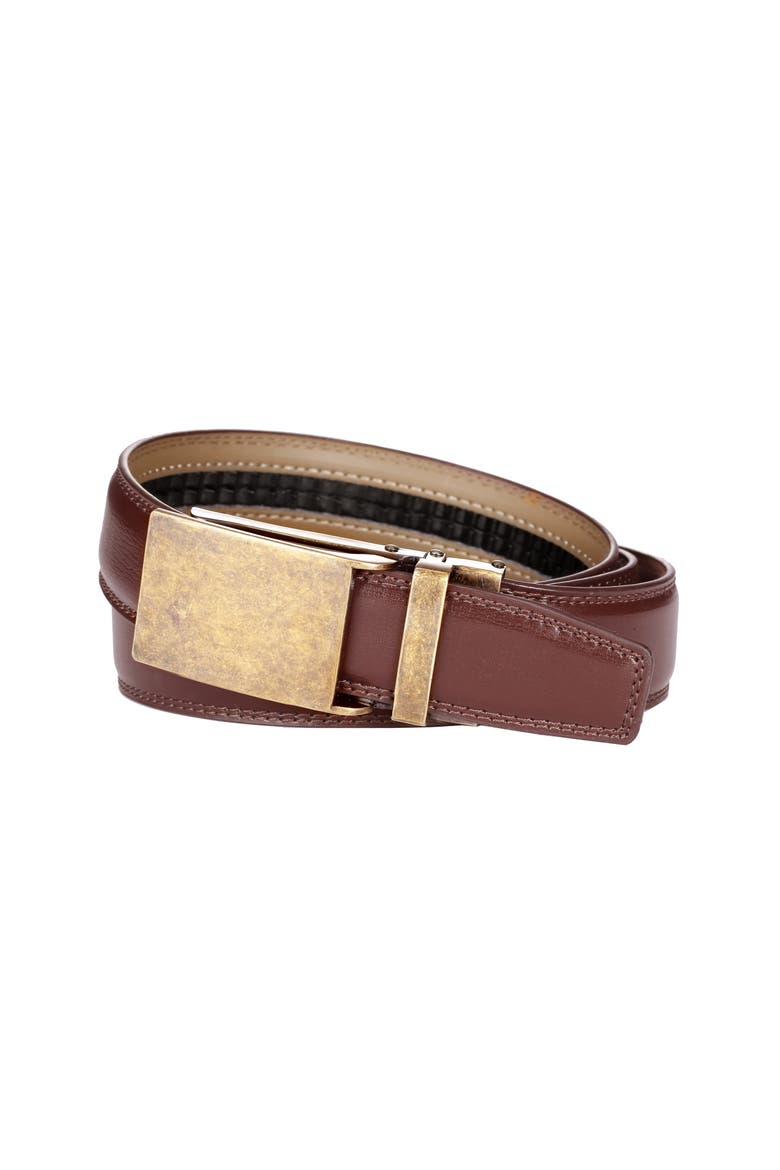 Linxx Leather Ratchet Belt, Alternate, color, Brown
