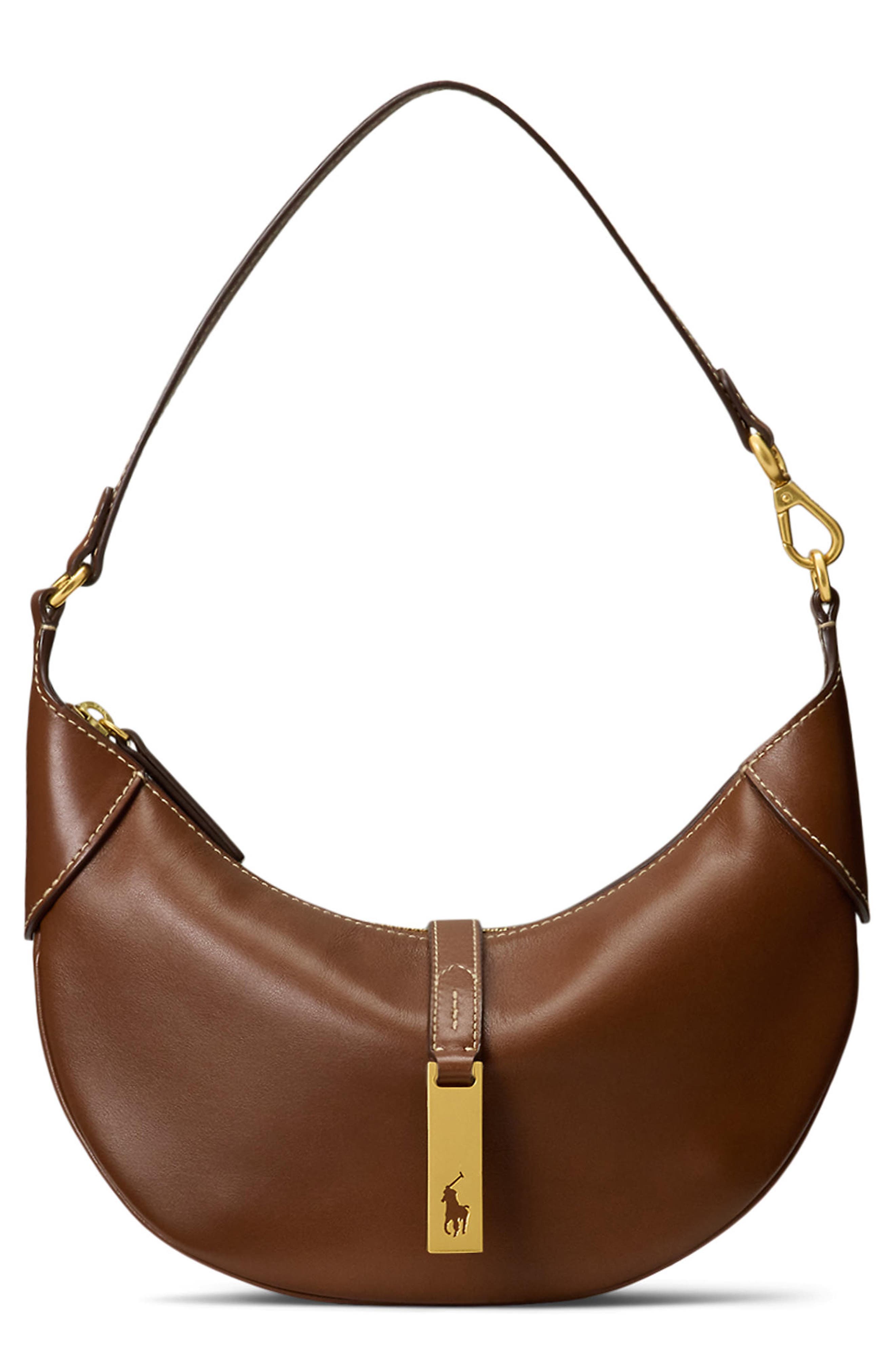 Polo Ralph Lauren Mini Polo ID Leather Shoulder Bag, Main, color, 