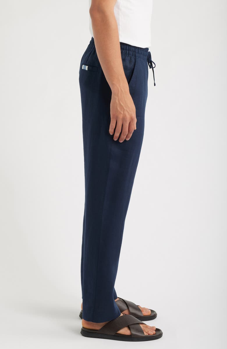 CHÉ Avila Straight Leg Linen Drawstring Pants, Alternate, color, Navy