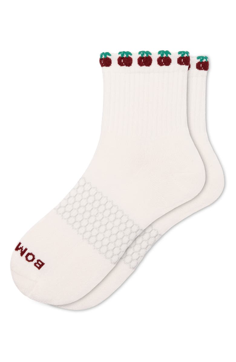 Bombas Fruits Cherry Quarter Socks, Alternate, color, Cherries