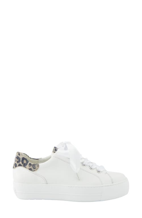 Paul Green Blakely Platform Sneaker In White Almond Combo