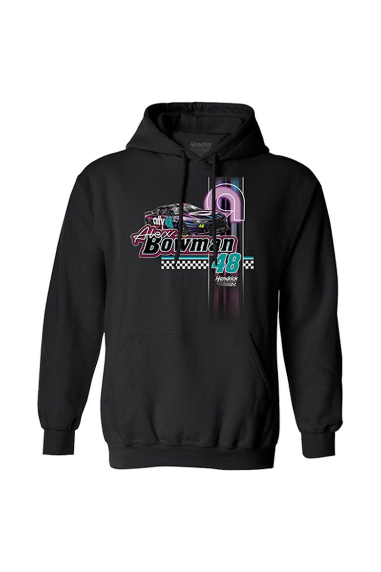 Men's Hendrick Motorsports Team Collection Black Alex Bowman ally Night Car Pullover Hoodie, Alternate, color, Black