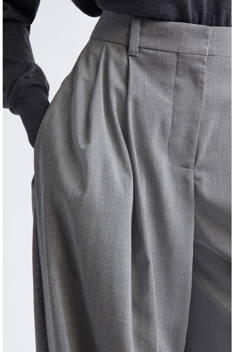 Le Pantalon d'Homme Pleated Stretch Virgin Wool Wide Leg Pants