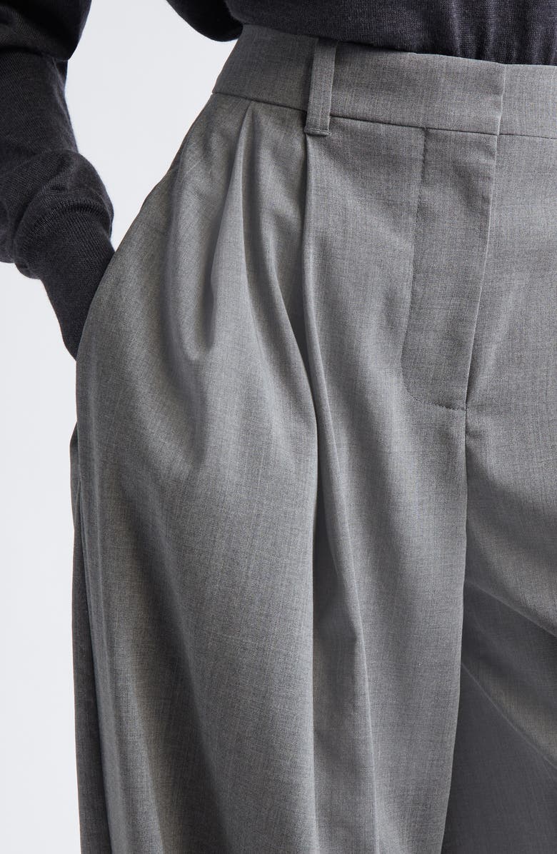 Jacquemus Le Pantalon d'Homme Pleated Stretch Virgin Wool Wide Leg Pants, Alternate, color, Grey