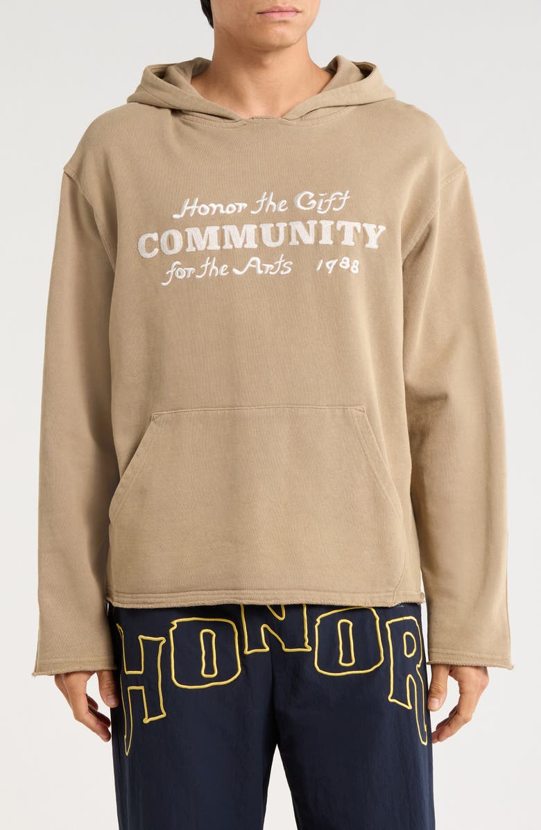 HONOR THE GIFT Vintage Embellished Hoodie, Main, color, Pebble