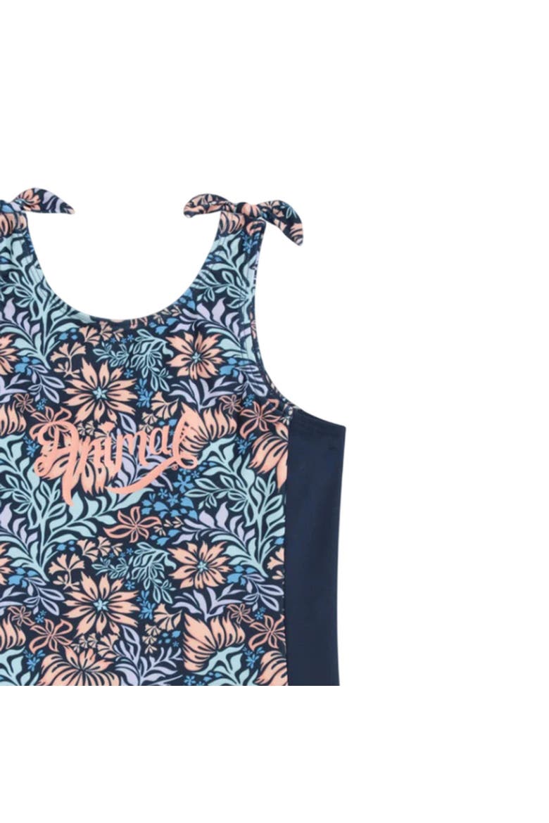 Childrens/Kids Vacation Floral One Piece Bathing Suit, Alternate, color, Navy