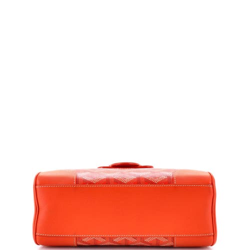 Pre-owned Goyard  Goyard Saigon Top Handle Bag Coated Canvas With Leather Mini In Orange
